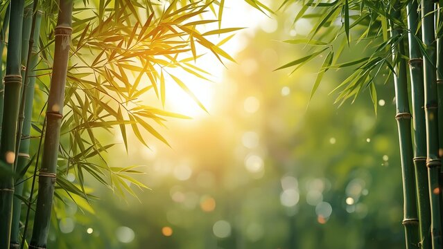 Zen Bamboo Green Spring Background