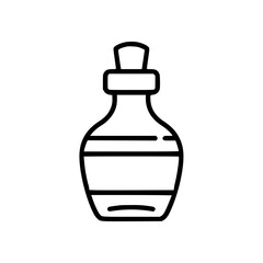 Fototapeta premium Potion bottle outline icon for Halloween concept 