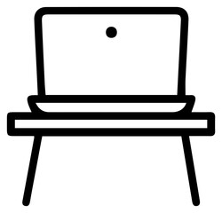 Professional Laptop Icon Displayed on a Simple Desk for Online Connectivity