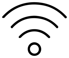 Clear black and white graphic symbol for modern wireless internet connection