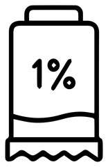 Simple Outline Icon of One Percent Milk Carton Representing Healthy Dairy Beverage