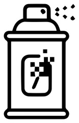 Digital Aerosol Can Icon with Pixelated Spray Elements Graphic Design Tool