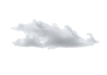 A single fluffy gray cumulus cloud isolated on a transparent background, representing weather and atmosphere
