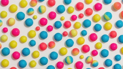 Assortment of luminous, multihued orbs