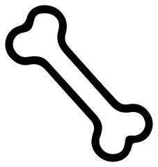 Simple Black Outline Icon of a Canine Bone a Timeless Symbol of Pet Joy