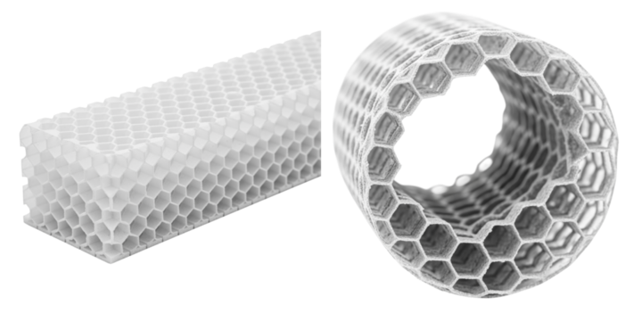 Honeycomb structure material with hexagonal pattern for lightweight strength and durability in pickleball equipment and other applications