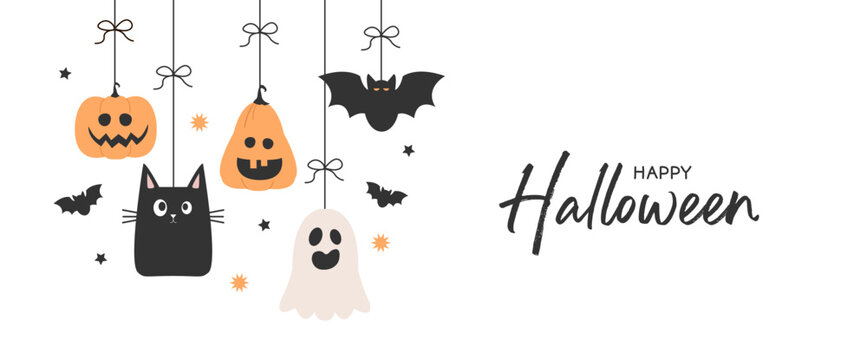 Halloween greeting card or background. vector illustration.
