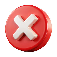Fototapeta premium 3d red x symbol isolated on transparent background