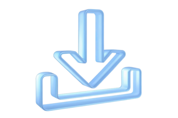 Download icon, Download 3d button. Download symbol on white background - 3d rendering
