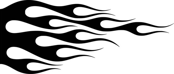 Fototapeta premium Black flames tribal design graphic illustration fire vector