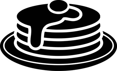 Stacked pancakes with syrup and topping food breakfast