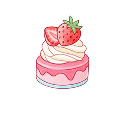 vector illustration of a strawberry cake 
