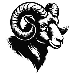 vector illustration of a goat head