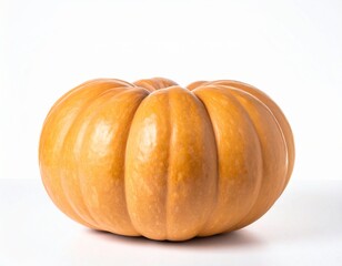 Fresh Orange Pumpkin on White Background