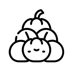 Pumpkin pile icon design.