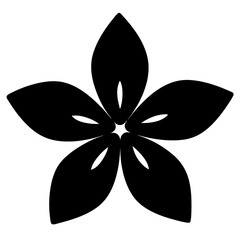 Stylized Five Petal Flower Silhouette with Elongated Petals and Minimalist Design