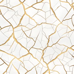 Kintsugi Golden Cracks Pattern - Japanese Art Inspired Seamless Texture
