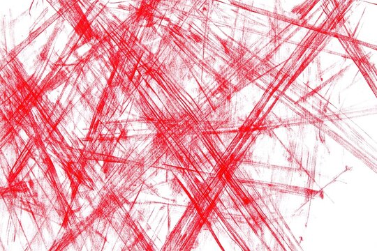 A layered effect of multiple red scribble circles overlapping each other, creating a messy yet artistic texture, isolated on a white surface