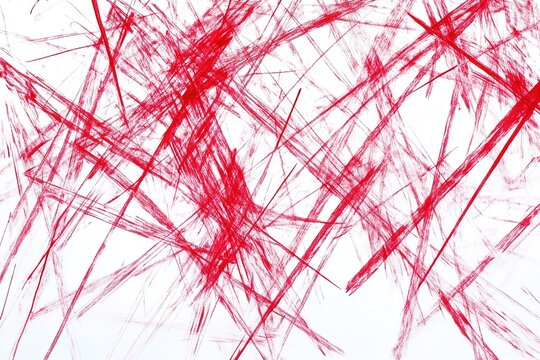 A layered effect of multiple red scribble circles overlapping each other, creating a messy yet artistic texture, isolated on a white surface