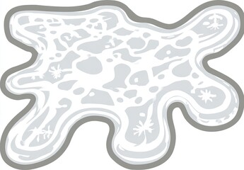 Abstract, light gray blob with textured interior