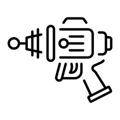 A line style icon showing laser gun
