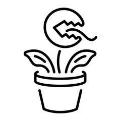 A linear style icon representing alien plant