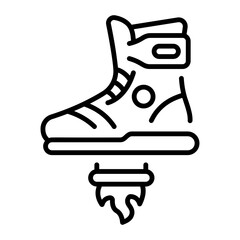 A line style icon showing flying shoe