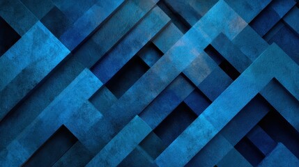 A 4K photo of abstract geometric pattern of overlapping blue rectangles and squares, creating a sense of depth and texture.
