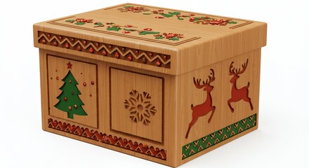 Festive holiday cardboard gift box