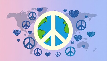 World peace, hearts, and Earth