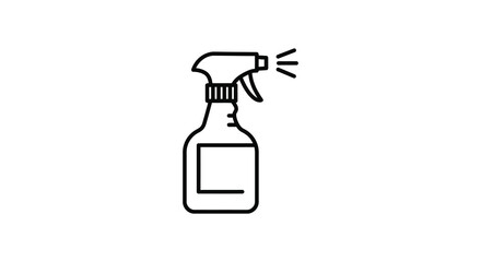 Spray Bottle Icon Illustration for Cleaning Products or Disinfectant on White Background