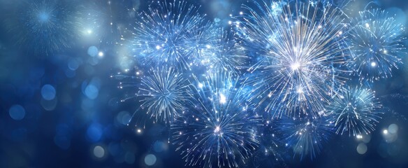 The vibrant display of fireworks illuminating the night sky in celebration