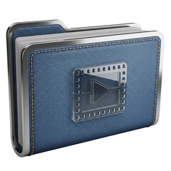 Video folder isolated on transparent background