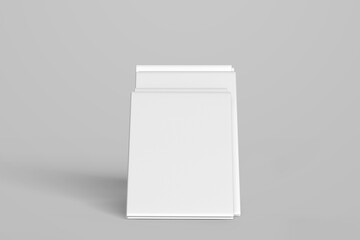 White Soft Cover Book Mockup, 3D Rendered on light gray background
