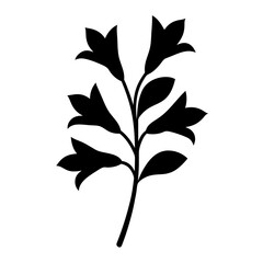 Elegant monochrome floral design featuring lilies and leaves in stark contrast