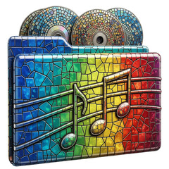 Music folder isolated on transparent background