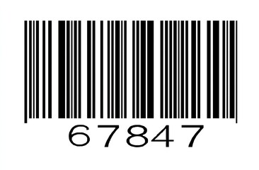 Black barcode with numbers