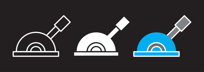 Lever colored icon set. Outline icon set of circuit breaker panels: breaker switch
