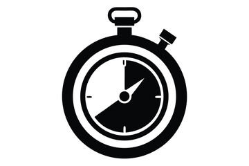 Stopwatch shows exactly thirty minutes in black color displayed on white background