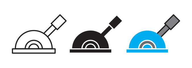 Lever colored icon set. Outline icon set of circuit breaker panels: breaker switch

