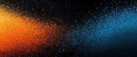 Abstract splatter of orange and blue