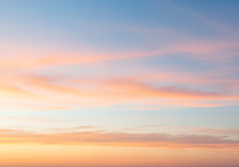 Fototapeta premium dawn sunrise sky with pastel clouds along the horizon
