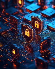 Futuristic lock encryption high resolution picture