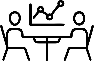 Business meeting table with data charts and graphs