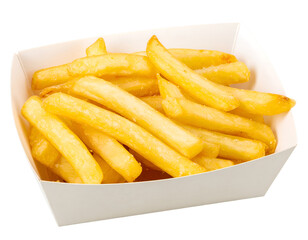 Golden Fried Potatoes: A delectable serving of perfectly cooked French fries, showcasing their appetizing texture and golden hue. A simple yet satisfying culinary delight.