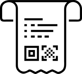 Clean receipt design featuring a qr code