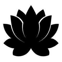 Elegant black and white lotus flower symbol representing purity and enlightenment