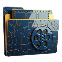 Film folder icon isolated on transparent background
