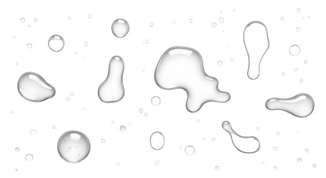 Realistic water drops, condensation on the window, transparent water drop. Abstract water drops, bubbles on transparent background, digital liquid design. - Powered by Adobe
