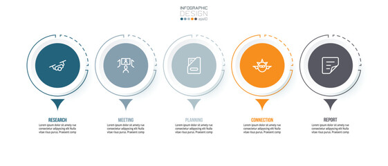 Business concept infographic template with option.
